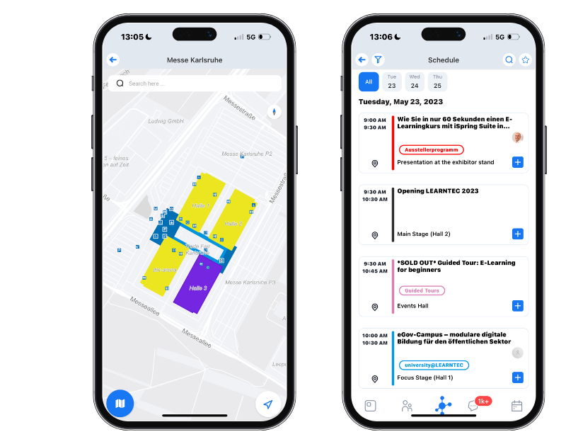 Anfahrtsbeschreibung und Zeitplan in der talque App