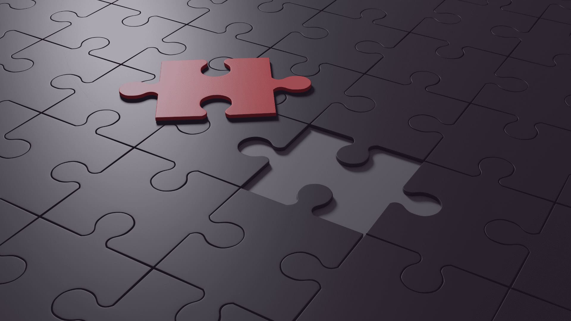Ein Puzzle, das vervollständigt wird.