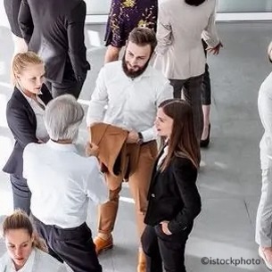Besucher auf Networking Event